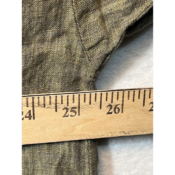 Eileen Fisher XL Green Beige Linen Button Up‎ Shirt Jacket Oversized - Picture 3 of 14